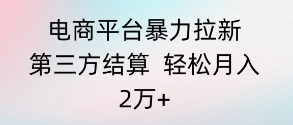 电商平台暴力拉新第三方结算 轻松月入2万+